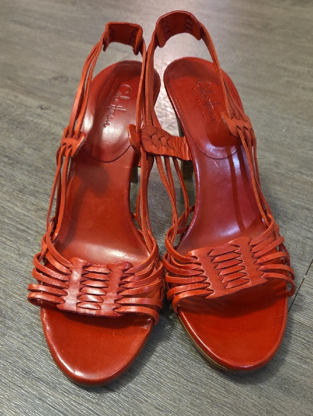 Cole Haan Red Strappy High Heel Sandals - Picture 4 of 10